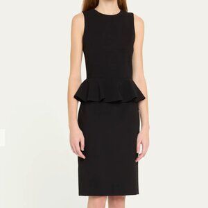 ALICE & OLIVIA Poppy Peplum Midi Dress in Black